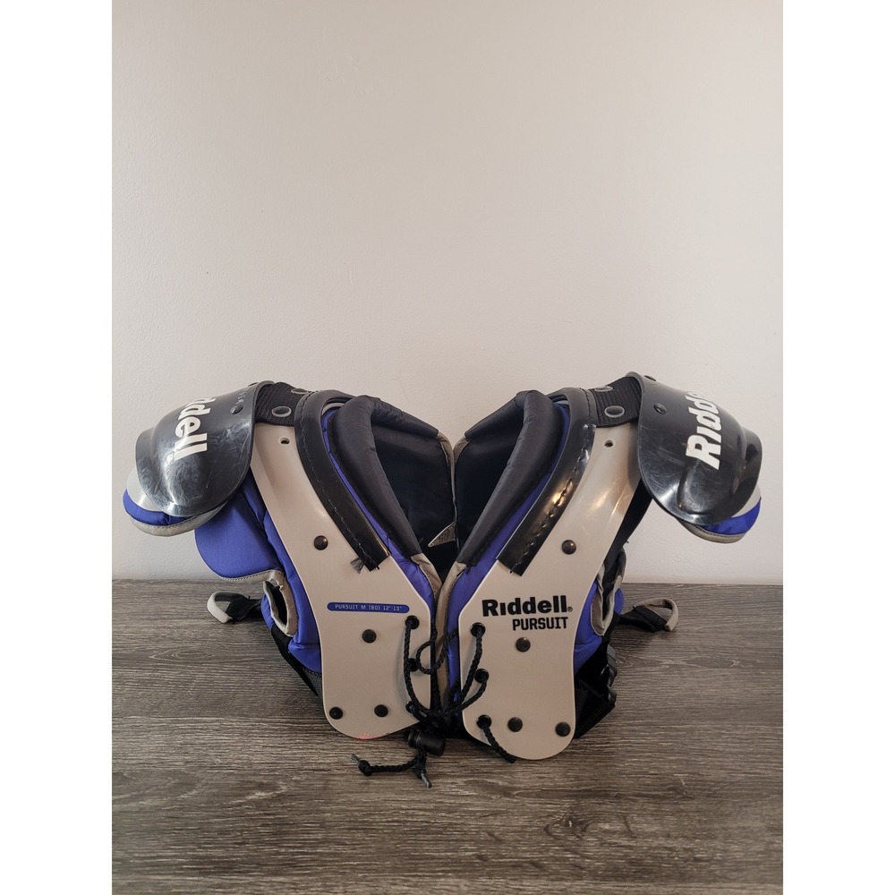 Riddell Pursuit Football Shoulder Pads Youth Medium M 80 Shoulder 12"-13" Blue